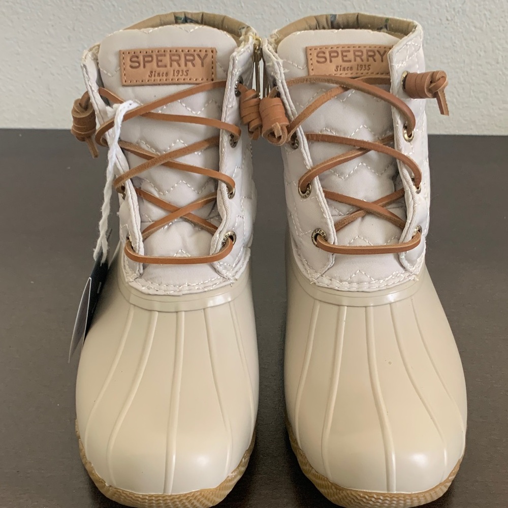 Sperry Women's Ankle Boots in Cream and Tan - Picture 8 of 16